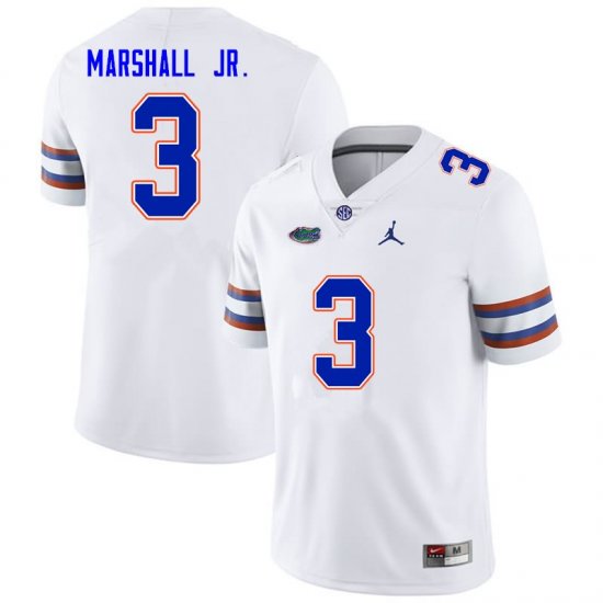 Men's Florida Gators #3 Jason Marshall Jr. NCAA Nike White Authentic Stitched College Football Jersey QRX1662PK